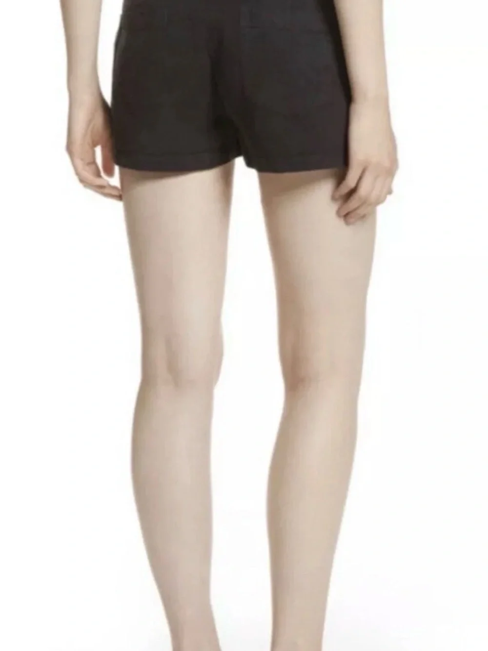 Joie Wilma Black Faded Linen Blend Studded Side Trim Shorts Sz 4 [CH]